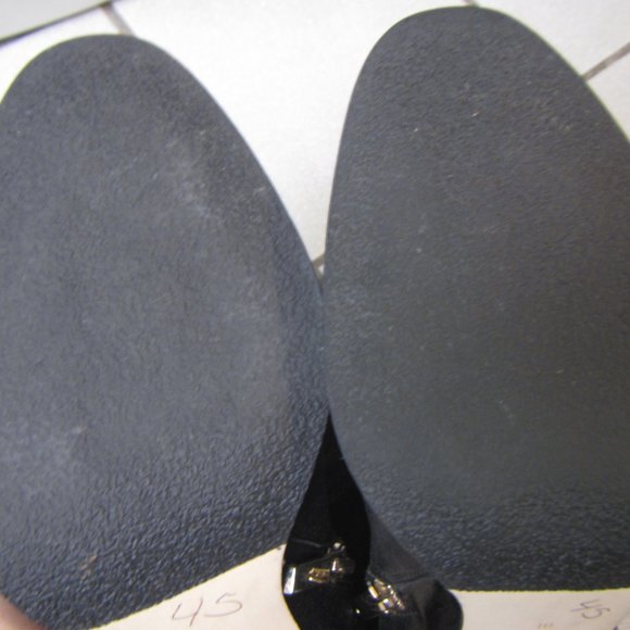 BANANA REPUBLIC Black Leather Knee Boots Sz 10, 4" Heel, Almond Toe - Picture 4 of 15